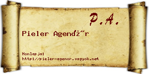 Pieler Agenór névjegykártya